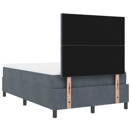 Box spring seng med hovedgærde Mørkegrå 120 x 200 cm Fløjl