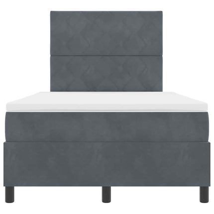 Box spring seng med hovedgærde Mørkegrå 120 x 200 cm Fløjl
