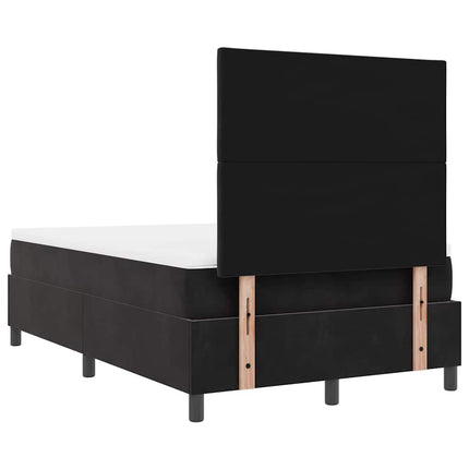 Box spring seng med hovedgærde Sort 120 x 200 cm Fløjl
