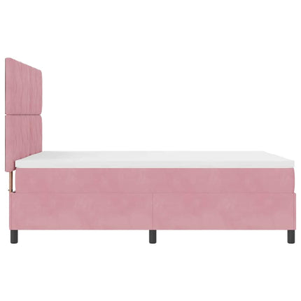 Box spring seng med hovedgærde Lyserød 140 x 190 cm Fløjl