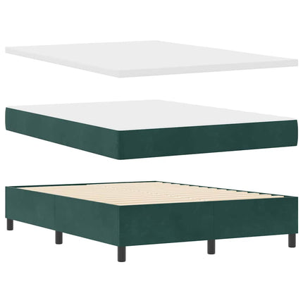 Box spring seng med hovedgærde Mørkegrøn 160 x 200 cm Fløjl