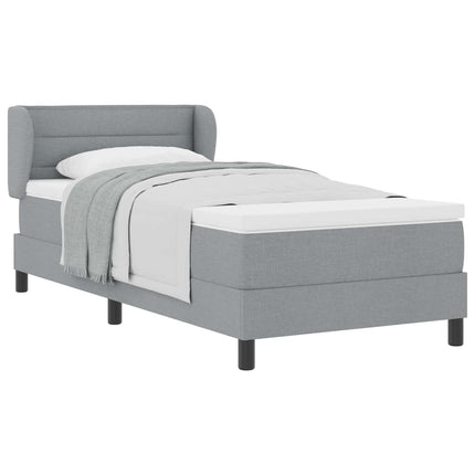 Box spring seng med hovedgærde Lysegrå 80 x 200 cm Stof