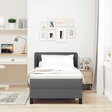 Box spring seng med madras Mørkegrå 80 x 200 cm Stof