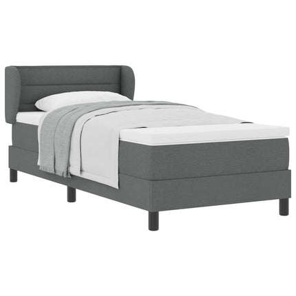 Box spring seng med madras Mørkegrå 80 x 200 cm Stof