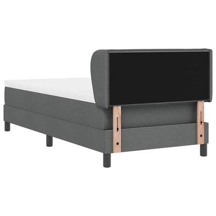 Box spring seng med madras Mørkegrå 80 x 200 cm Stof