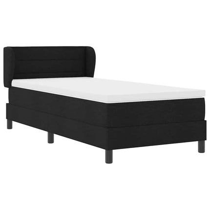 Box spring seng med hovedgærde Sort 80 x 200 cm Stof