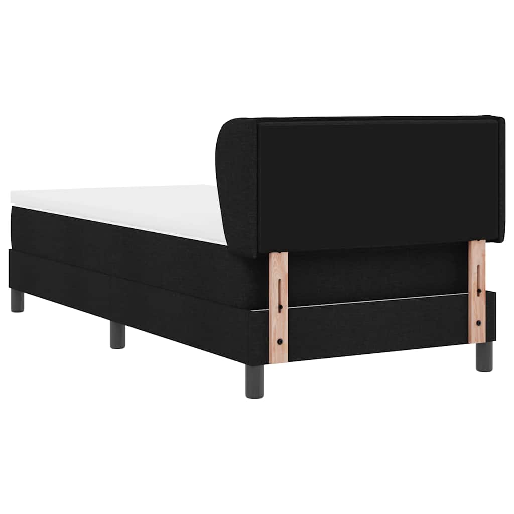 Box spring seng med madras med hovedgærde Sort 80 x 200 cm Stof