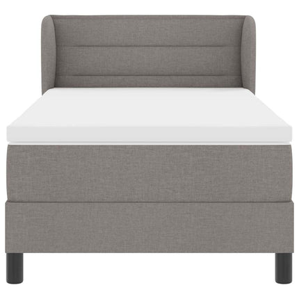 Box spring seng med madras Gråbrun 80 x 200 cm Stof