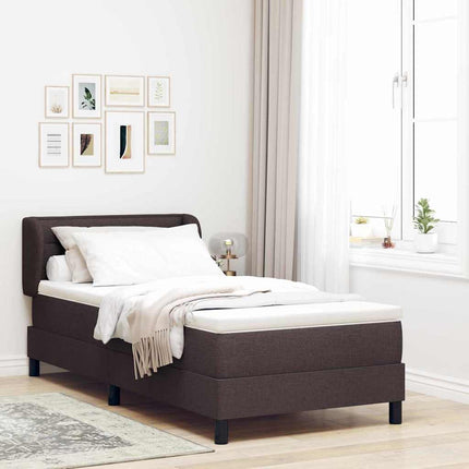 Box spring seng med hovedgærde Mørk Brun 90 x 200 cm Stof