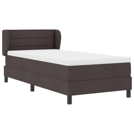 Box spring seng med hovedgærde Mørk Brun 90 x 200 cm Stof