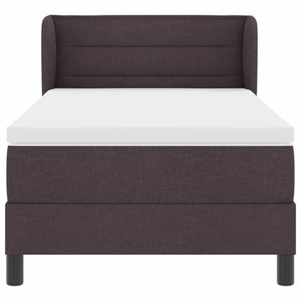 Box spring seng med hovedgærde Mørk Brun 90 x 200 cm Stof
