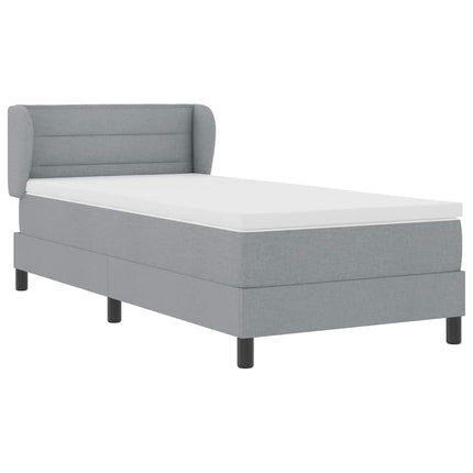 Box spring seng med madras Lysegrå 100 x 200 cm Stof