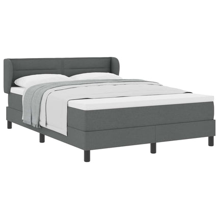 Box spring seng med hovedgærde Mørkegrå 140 x 190 cm Stof