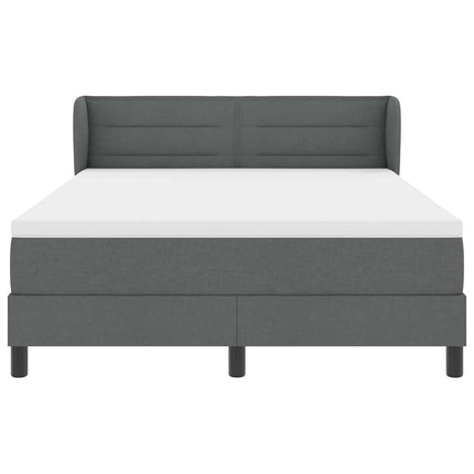 Box spring seng med hovedgærde Mørkegrå 140 x 190 cm Stof