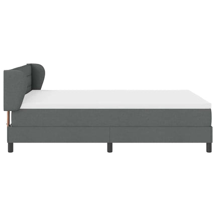 Box spring seng med hovedgærde Mørkegrå 140 x 190 cm Stof