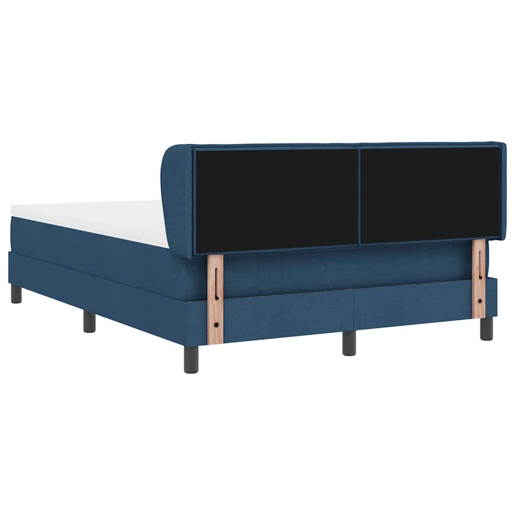 Box spring seng med madras med hovedgærde Blå 140 x 190 cm Stof