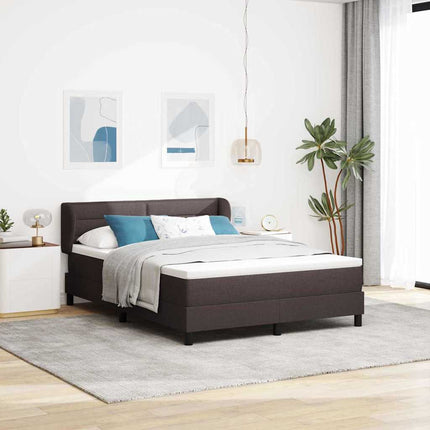 Box spring seng med hovedgærde Mørk Brun 140 x 200 cm Stof