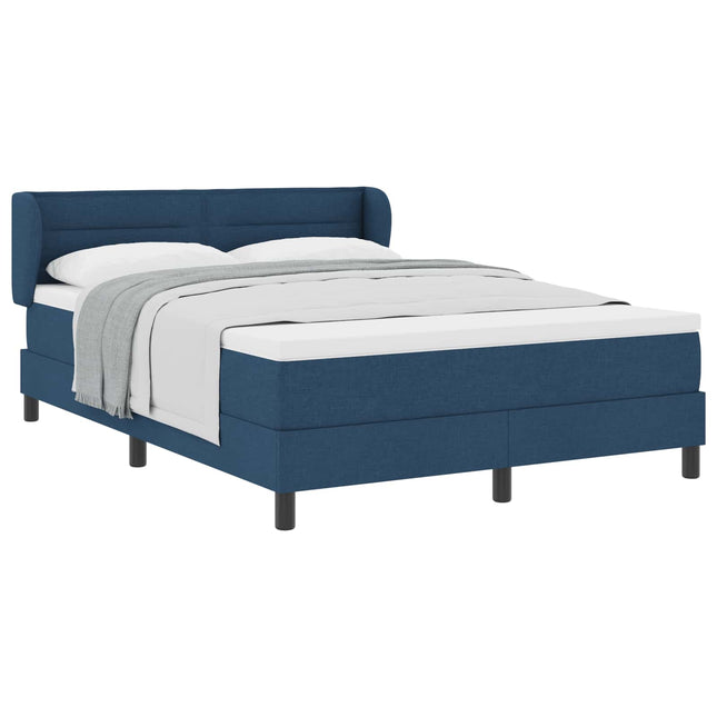 Box spring seng med madras med hovedgærde Blå 140 x 200 cm Stof