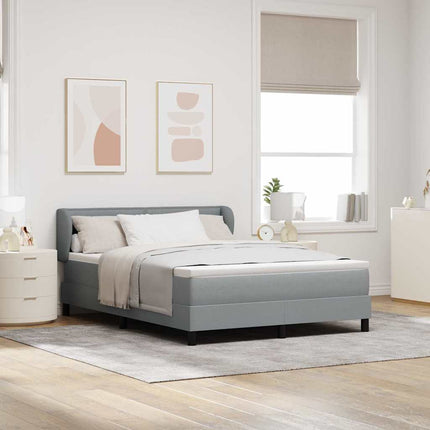 Box spring seng med hovedgærde Lysegrå 160 x 200 cm Stof