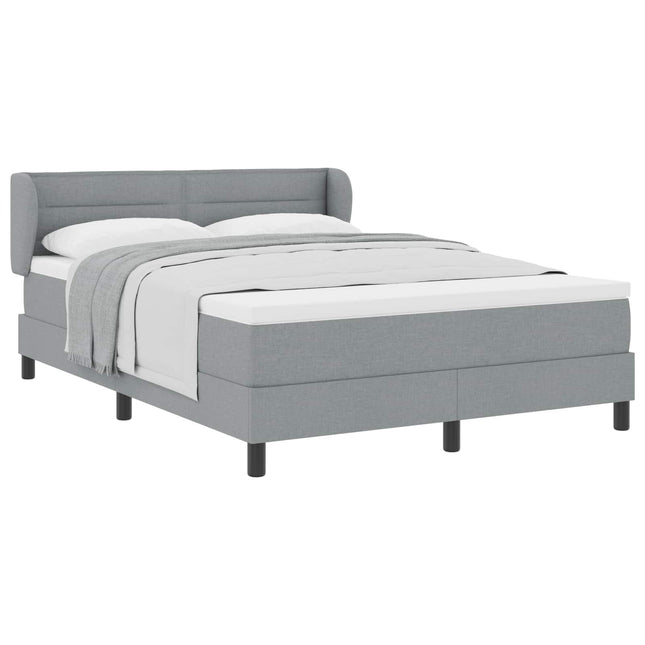 Box spring seng med hovedgærde Lysegrå 160 x 200 cm Stof