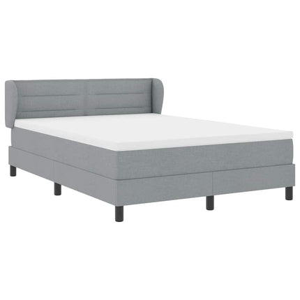 Box spring seng med hovedgærde Lysegrå 160 x 200 cm Stof