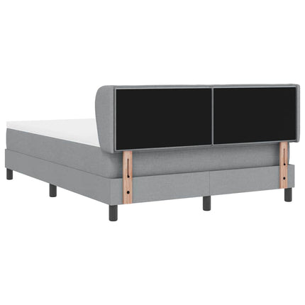 Box spring seng med hovedgærde Lysegrå 160 x 200 cm Stof