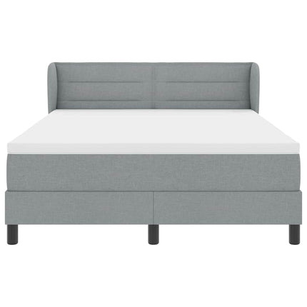 Box spring seng med hovedgærde Lysegrå 160 x 200 cm Stof