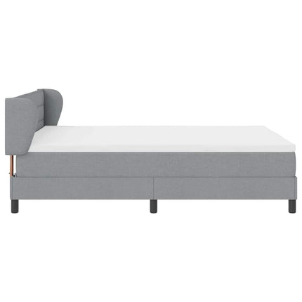 Box spring seng med hovedgærde Lysegrå 160 x 200 cm Stof