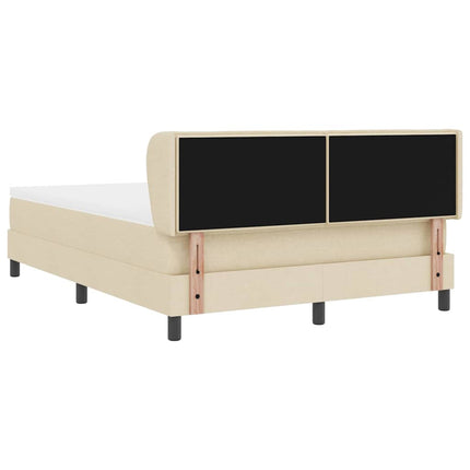 Box spring seng med hovedgærde Creme 160 x 200 cm Stof