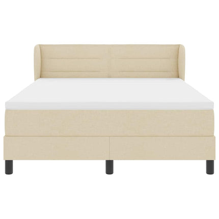Box spring seng med hovedgærde Creme 160 x 200 cm Stof