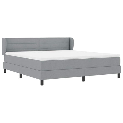 Box spring seng med hovedgærde Lysegrå 180 x 200 cm Stof