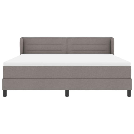 Box spring seng med hovedgærde Gråbrun 180 x 200 cm Stof