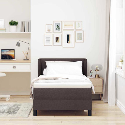 Box spring seng med hovedgærde Mørk Brun 80 x 200 cm Stof