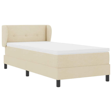 Box spring seng med hovedgærde Creme 80 x 200 cm Stof