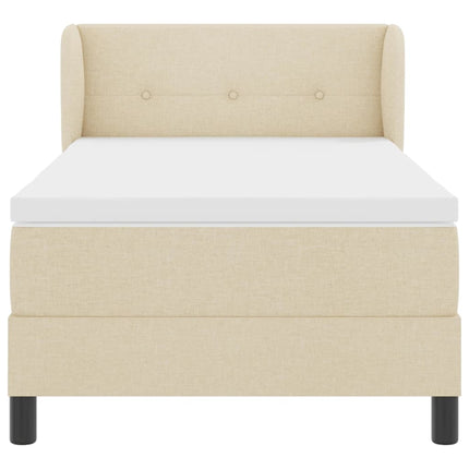 Box spring seng med hovedgærde Creme 80 x 200 cm Stof