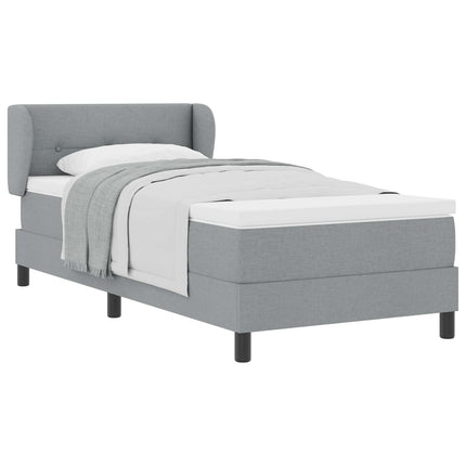 Box spring seng med hovedgærde Lysegrå 100 x 200 cm Stof