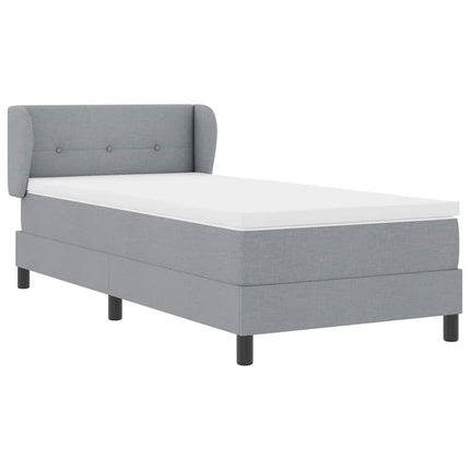 Box spring seng med hovedgærde Lysegrå 100 x 200 cm Stof