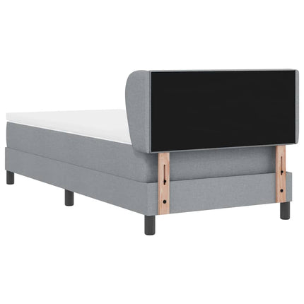 Box spring seng med hovedgærde Lysegrå 100 x 200 cm Stof