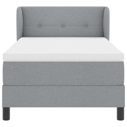 Box spring seng med hovedgærde Lysegrå 100 x 200 cm Stof