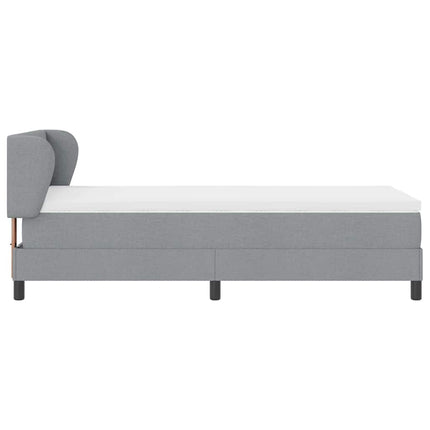 Box spring seng med hovedgærde Lysegrå 100 x 200 cm Stof