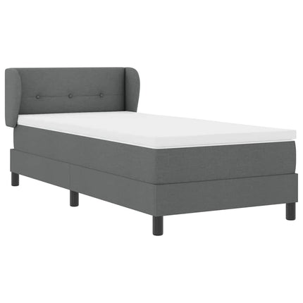 Box spring seng med hovedgærde Mørkegrå 100 x 200 cm Stof