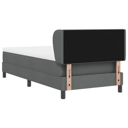 Box spring seng med hovedgærde Mørkegrå 100 x 200 cm Stof
