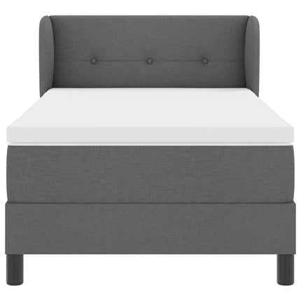 Box spring seng med hovedgærde Mørkegrå 100 x 200 cm Stof