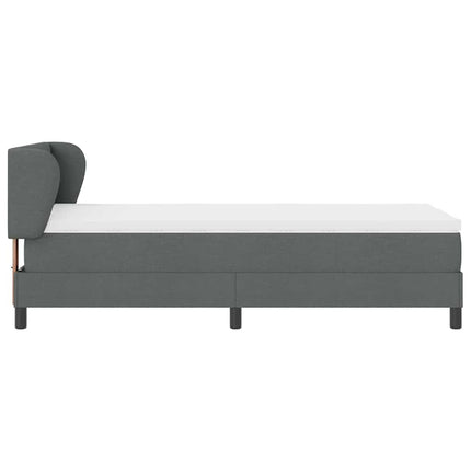 Box spring seng med hovedgærde Mørkegrå 100 x 200 cm Stof