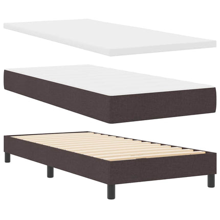 Box spring seng med hovedgærde Mørk Brun 100 x 200 cm Stof