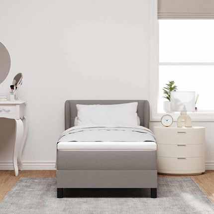 Box spring seng med hovedgærde Gråbrun 100 x 200 cm Stof