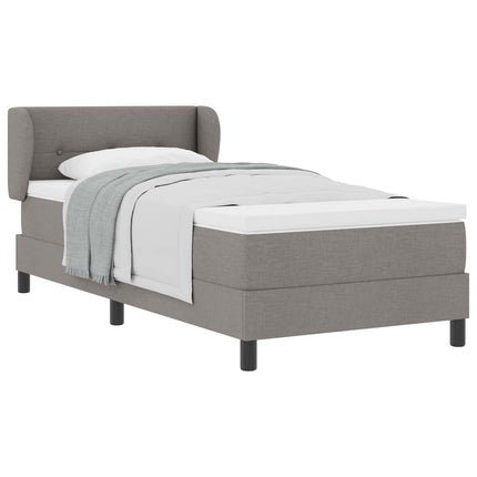 Box spring seng med hovedgærde Gråbrun 100 x 200 cm Stof