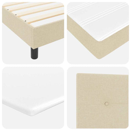 Box spring seng med hovedgærde Creme 100 x 200 cm Stof