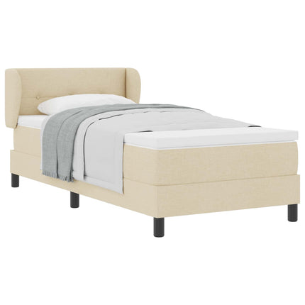 Box spring seng med hovedgærde Creme 100 x 200 cm Stof
