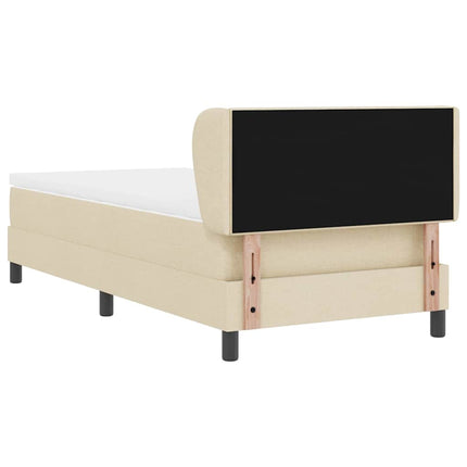 Box spring seng med hovedgærde Creme 100 x 200 cm Stof